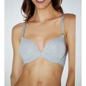 FRUIT OF THE LOOM Grey Lightly Lined & Padded,  Underwire T-Shirt Bra, US 38DD